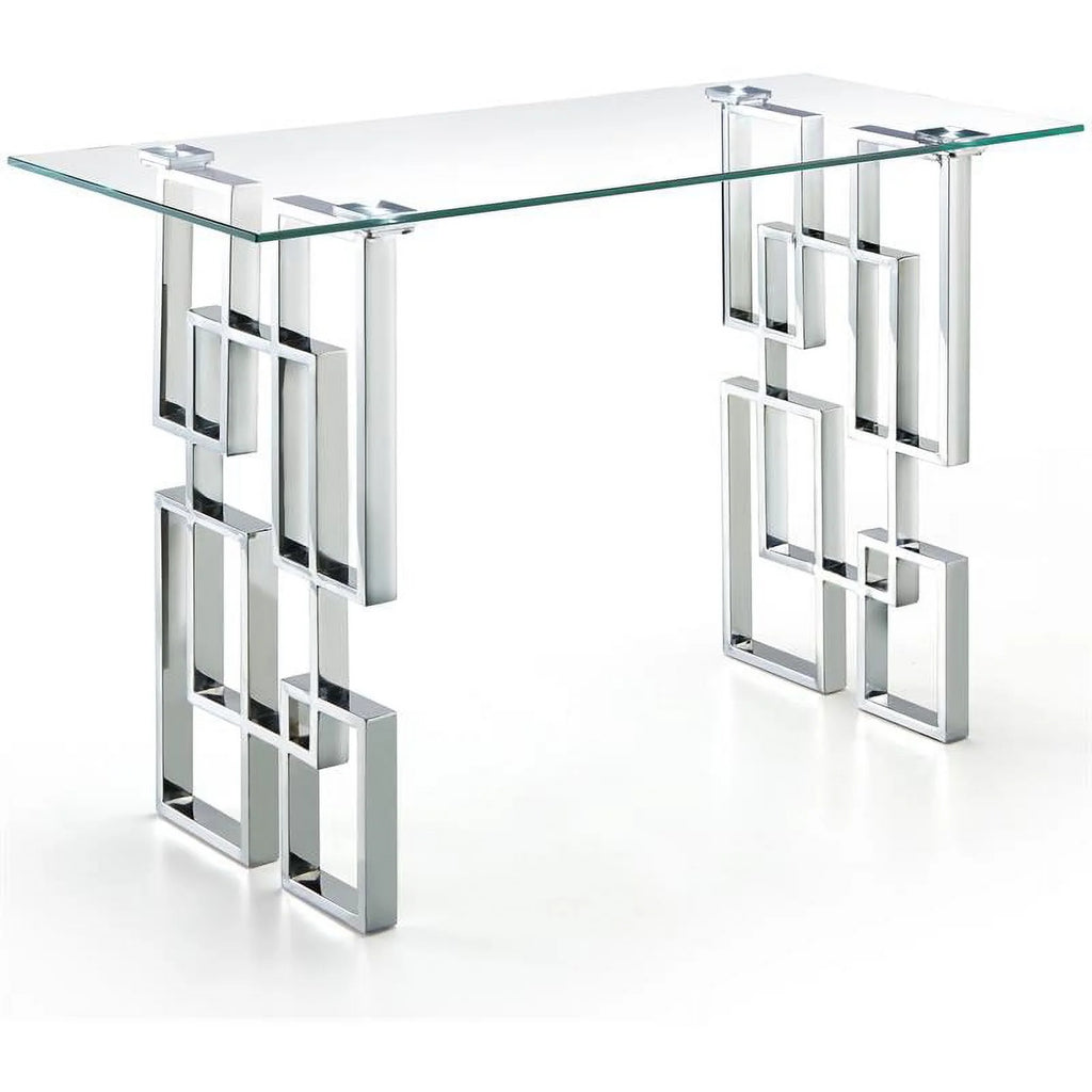 Glass Top Console Table with Chrome Base G639565
