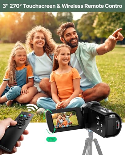 4K Video Camera Camcorder 64MP 18X Digital Zoom 3.0" IPS Screen IR Night Vision T9697