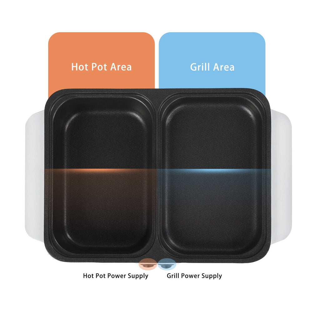 2 in 1 Non-Stick Electric Hot Pot and BBQ Grill X959034