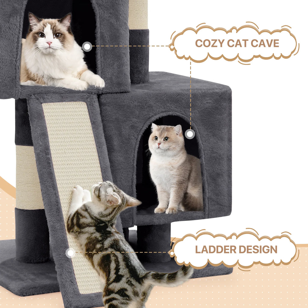 34-in Double Level Plush Cat Tree & Condo W636