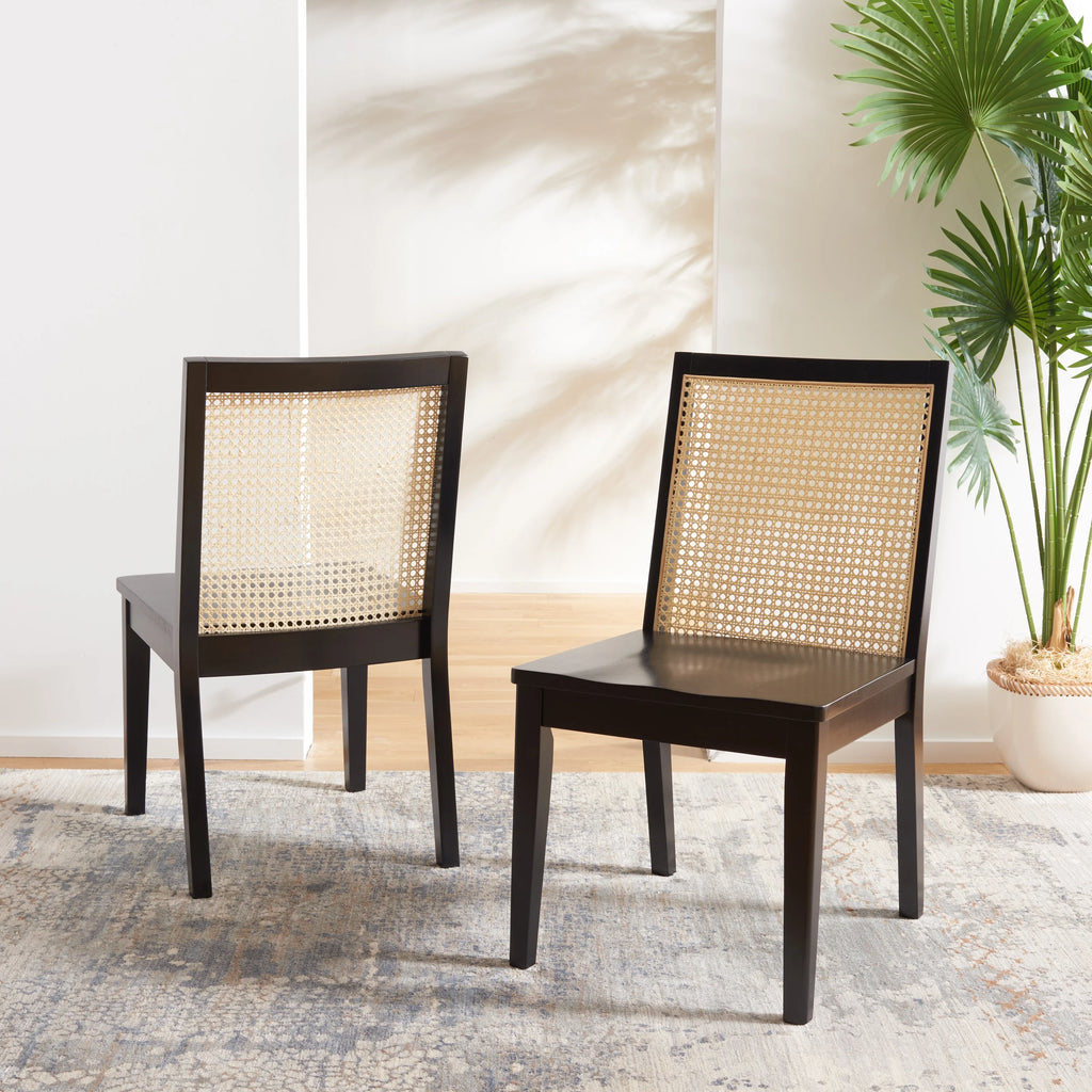 Black Natural Set of 2 Dining Chair O8593