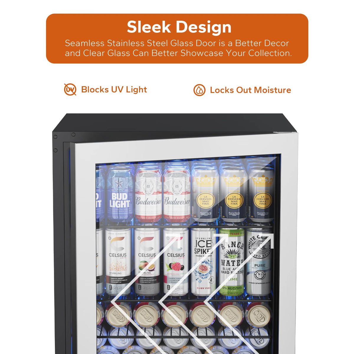 180 Can Freestanding Beverage Refrigerator with Glass Door Q3172