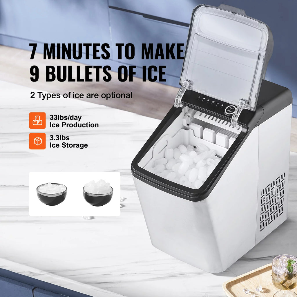 Portable Countertop Ice Maker 33lbs/24H with Scoop and Basket M30224