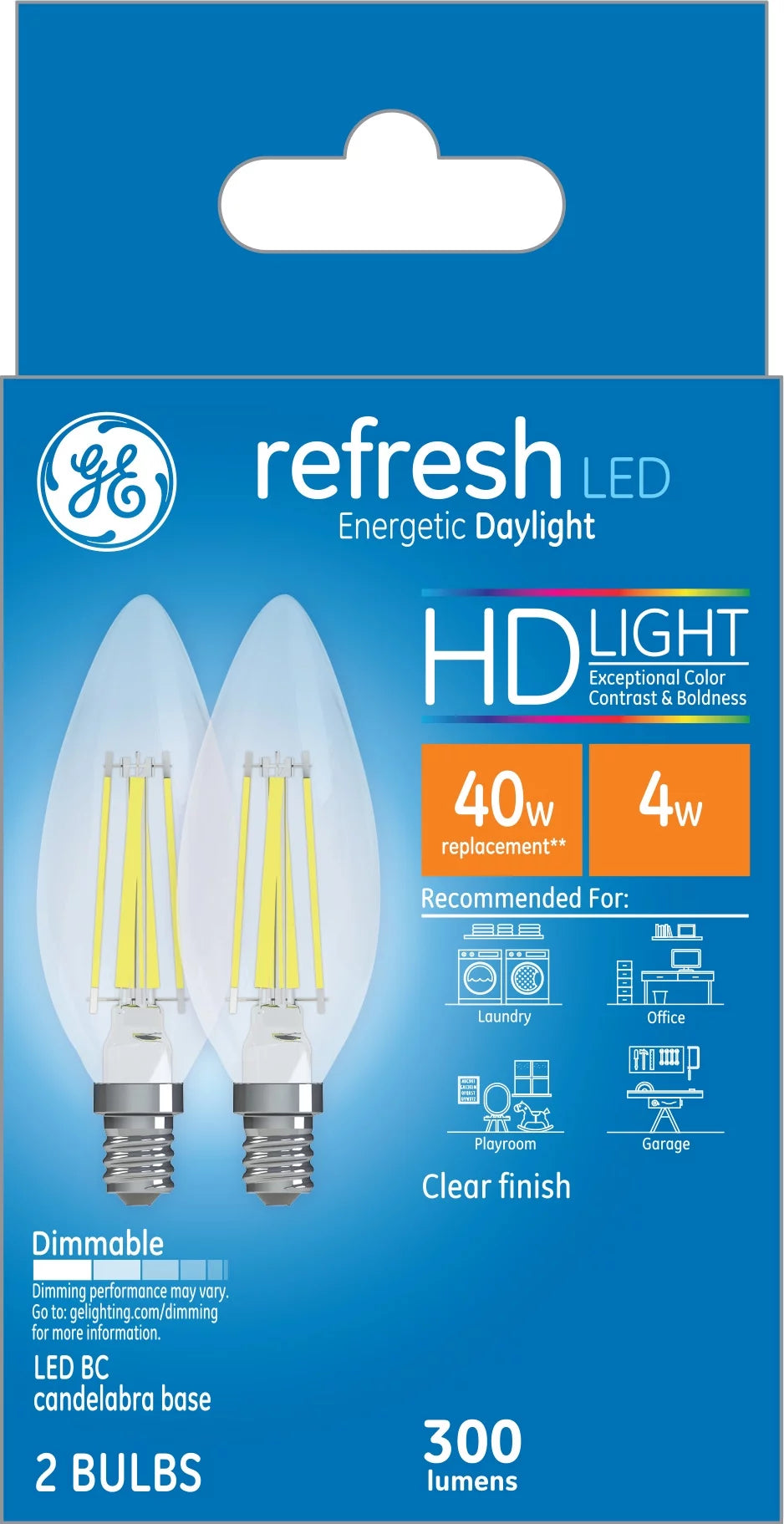 LED Light Bulbs Daylight 40 Watt Replacement Candelabra Base 2 Pack Z312