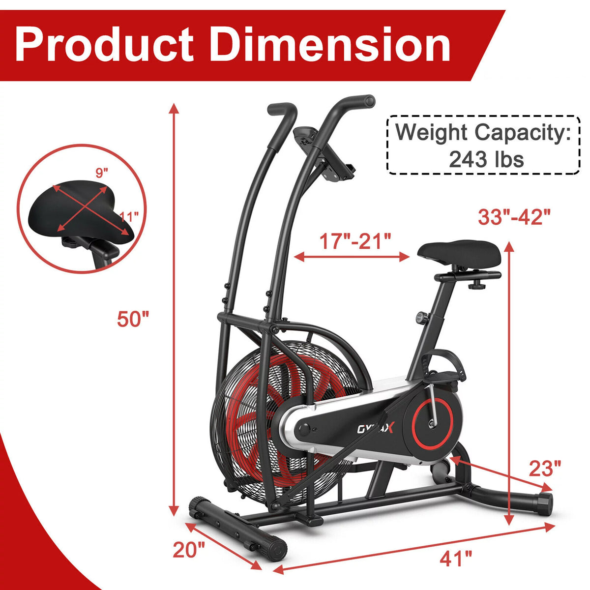 Fan Exercise Bike with LCD Display E790