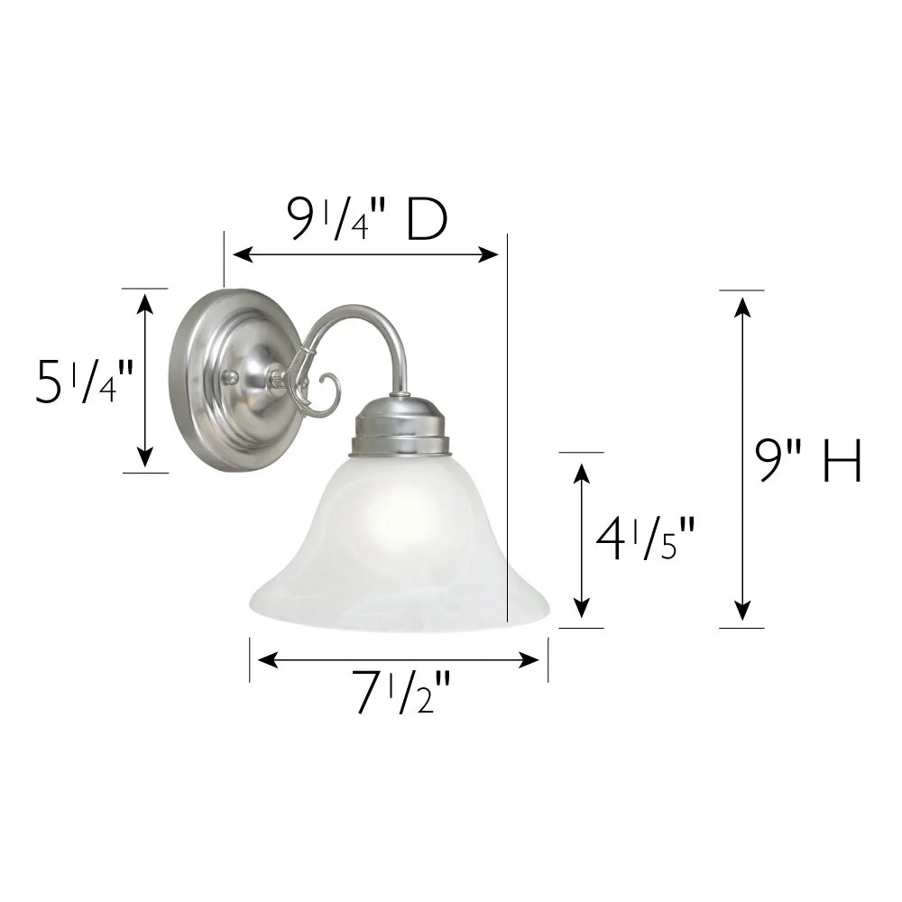 1-Light Alabaster Glass Wall Light S2703