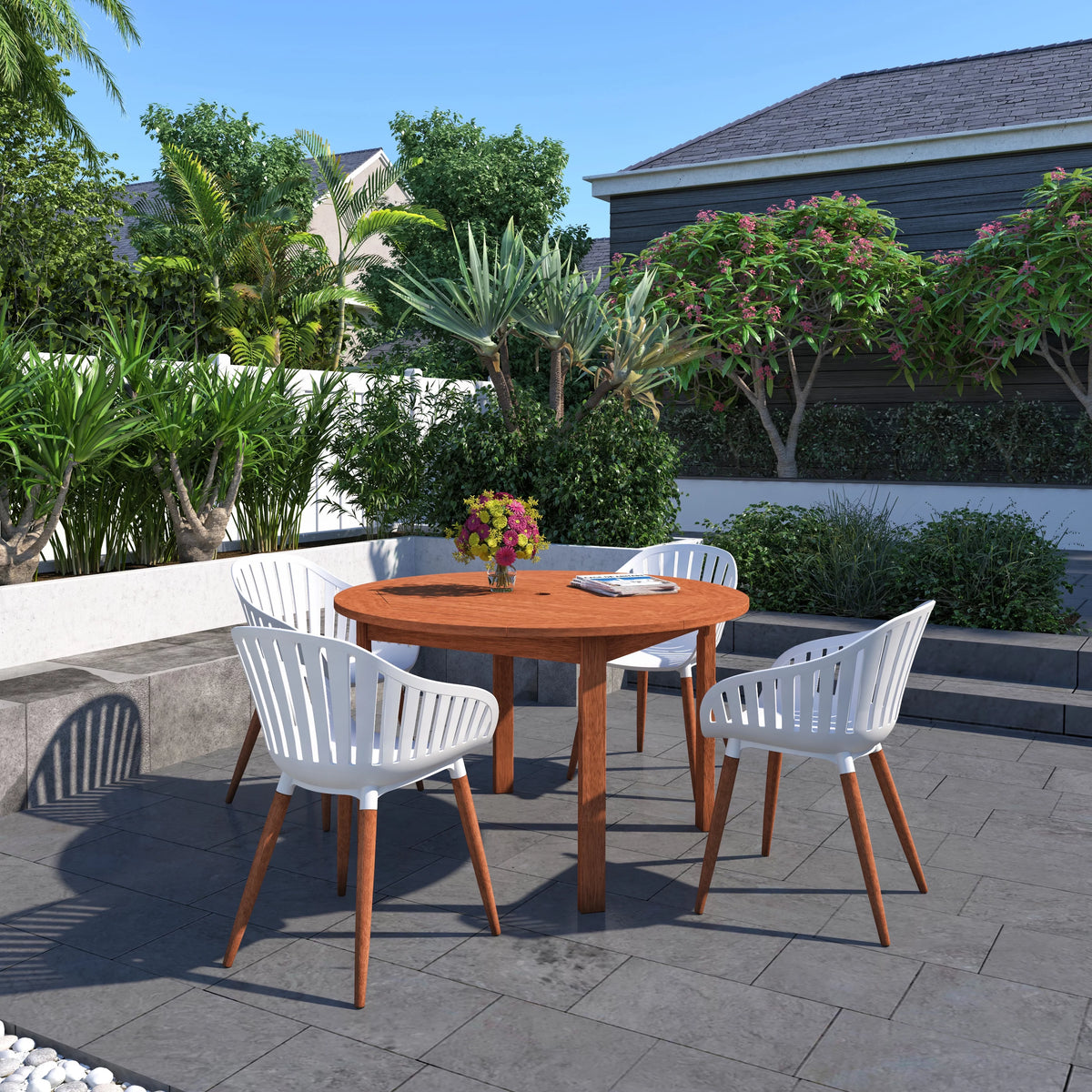 Eucalyptus Wood Outdoor Round Table A940351