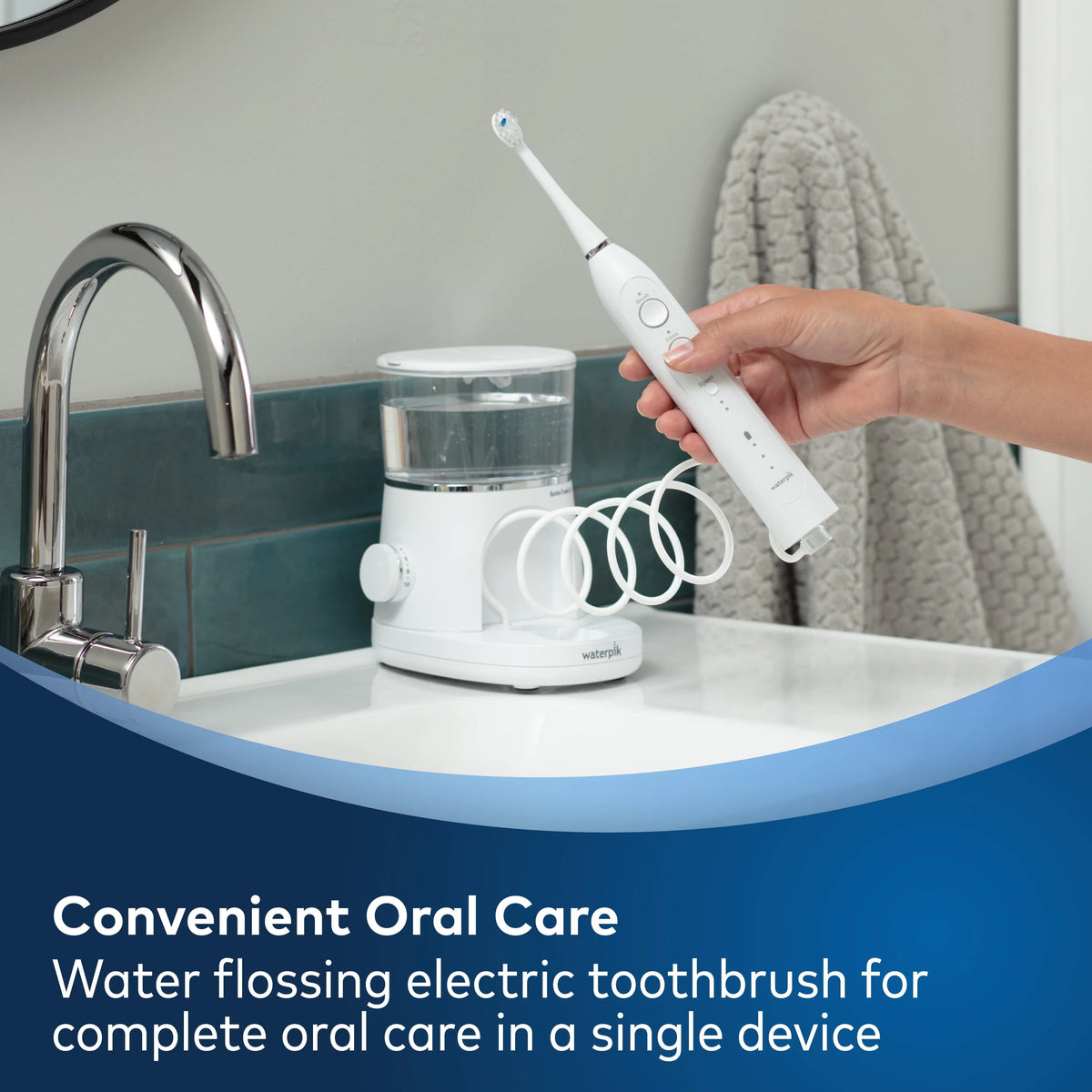 White Flossing Electric Toothbrush Set S98102