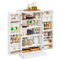 White Wood Pantry Cabinet with Doors and Adjustable Shelves I387