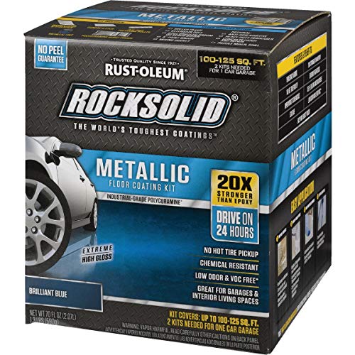 Metallic Garage Floor Coating Kit, 80 fl oz, Gunmetal Q79647