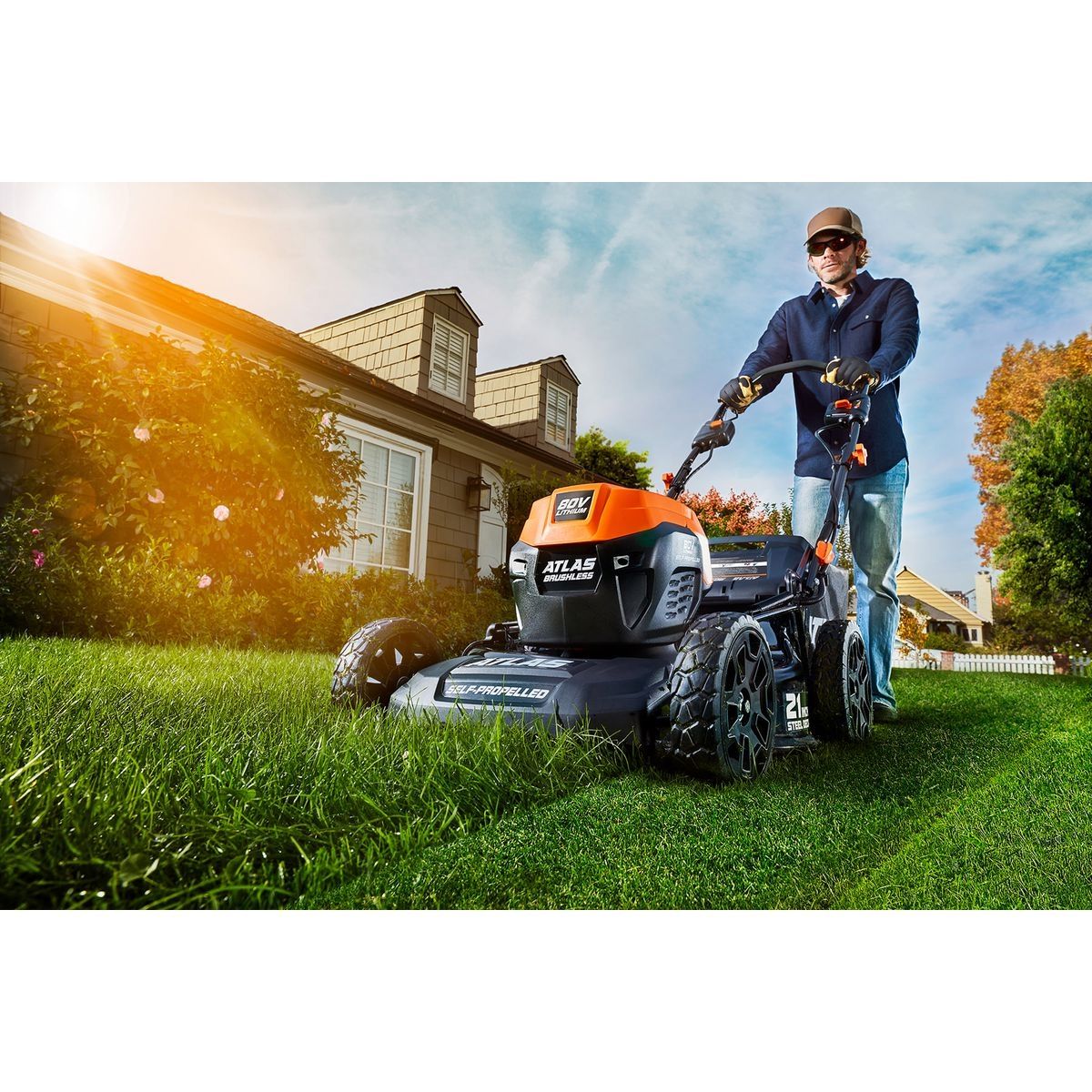 80V Brushless Cordless 21 in. Self-Propelled Lawn Mower X668498