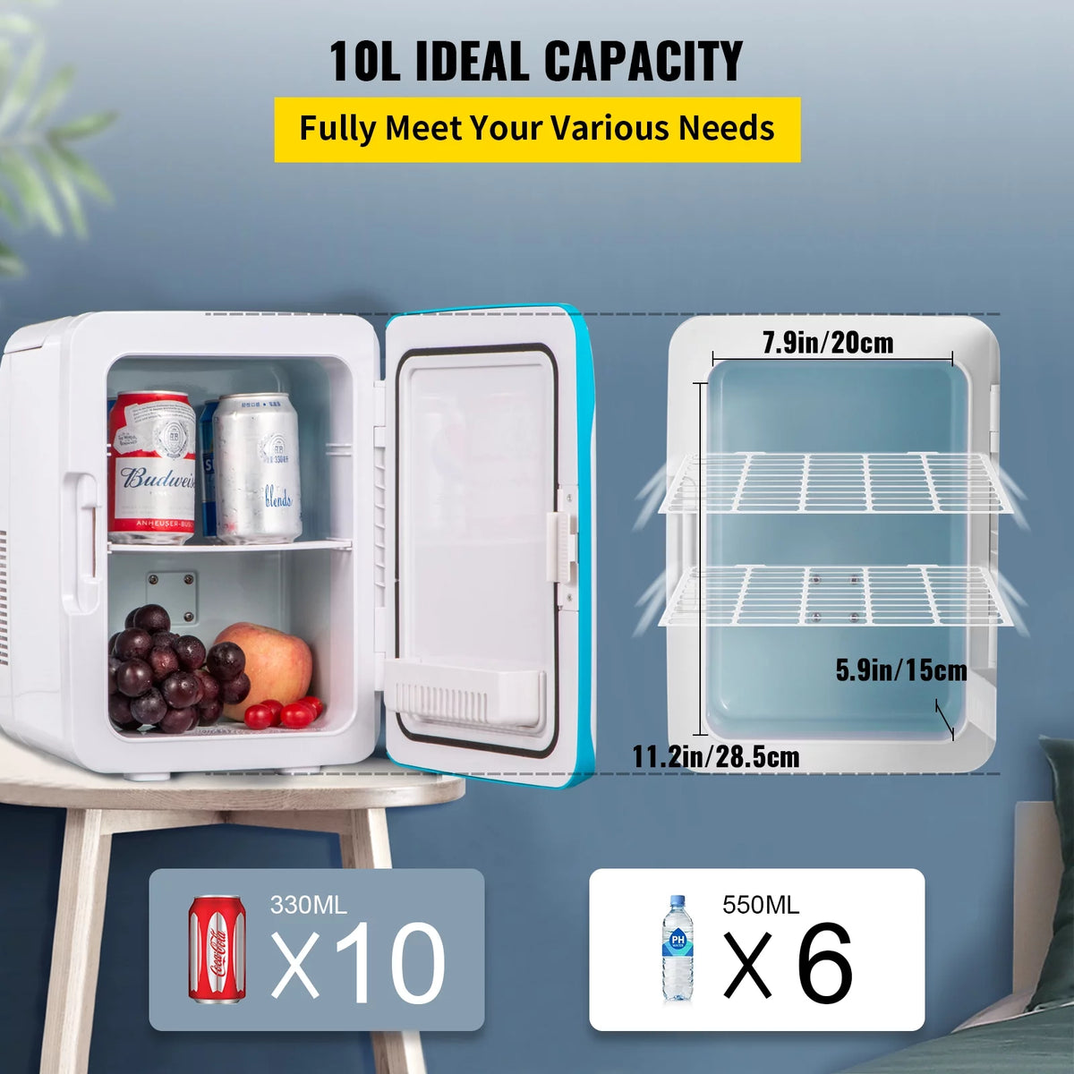 10 Liter Portable Cooler Warmer Mini Fridge Z929