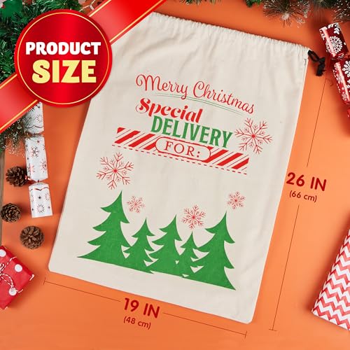 3 PCS Christmas Drawstring Burlap Sack F140842