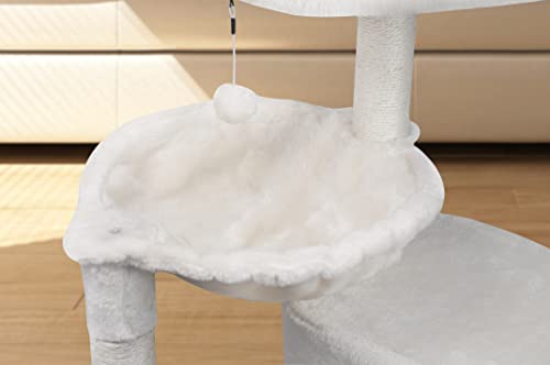 Grey Cat Tree with Cat Condo and Hammock Z710269
