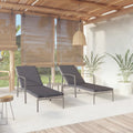 2 pcs Poly Rattan Sun Loungers with Table T69067