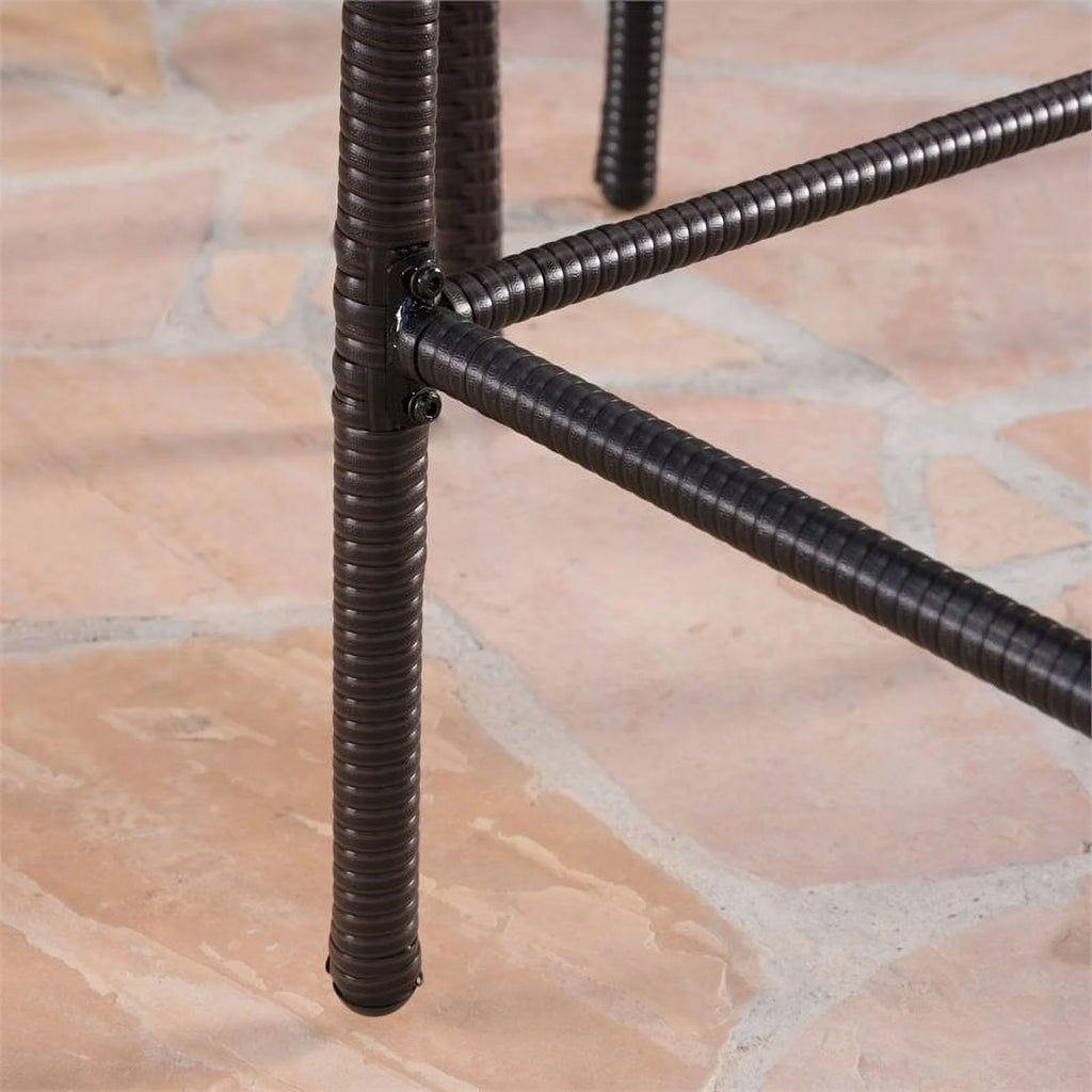 5 Pc Multi Brown Wicker Round Bar Table Set K149322