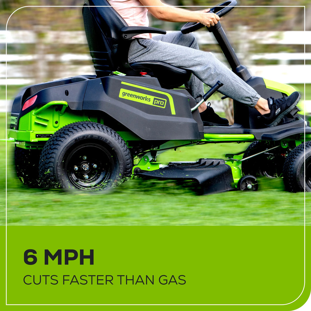 60V 42 Cordless Battery Riding Lawn Mower with 8.0Ah Batteries D77512