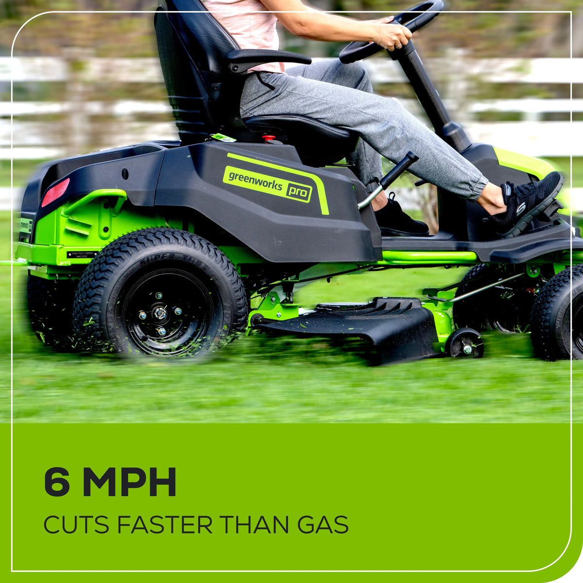 60V 42 Cordless Battery Riding Lawn Mower with 8.0Ah Batteries D77512