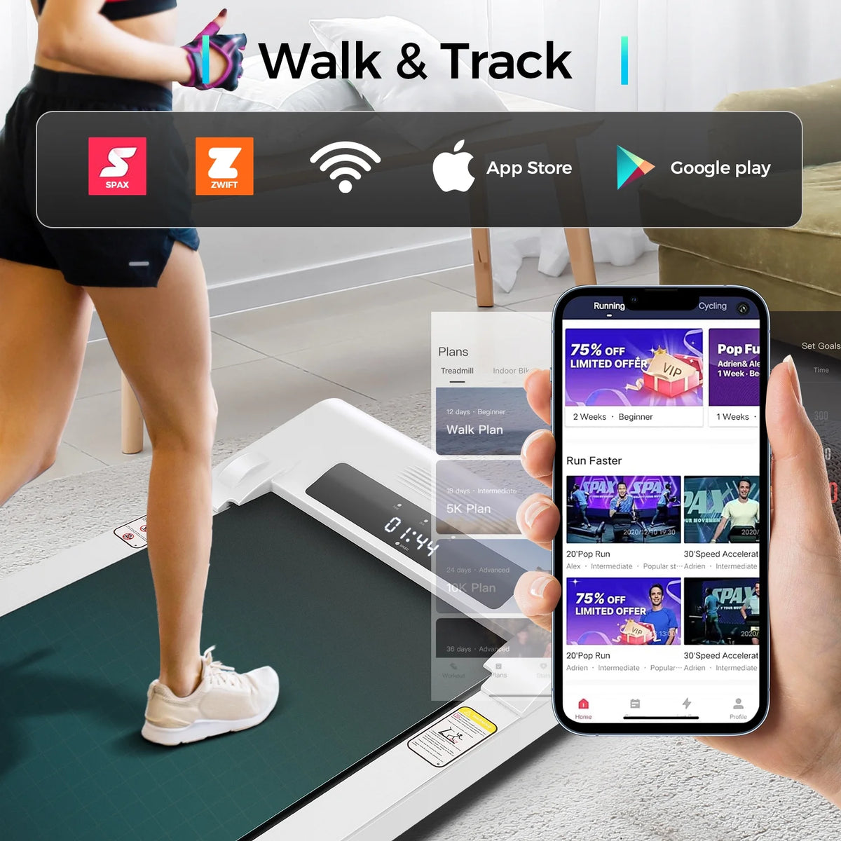 Pink Walking Pad Under Desk Treadmill Y142