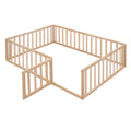 Full Size Wood Daybed Frame with Fence J858