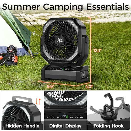 20000mAh Rechargeable Camping Fan with Light J267008