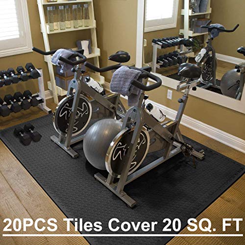 20 Pcs Black Interlocking EVA Foam Exercise Mats I3605