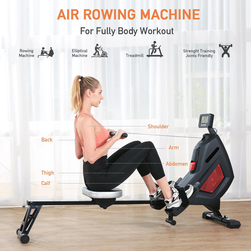 Folding Magnetic Air Rowing Machine 250lbs Max Weight R401