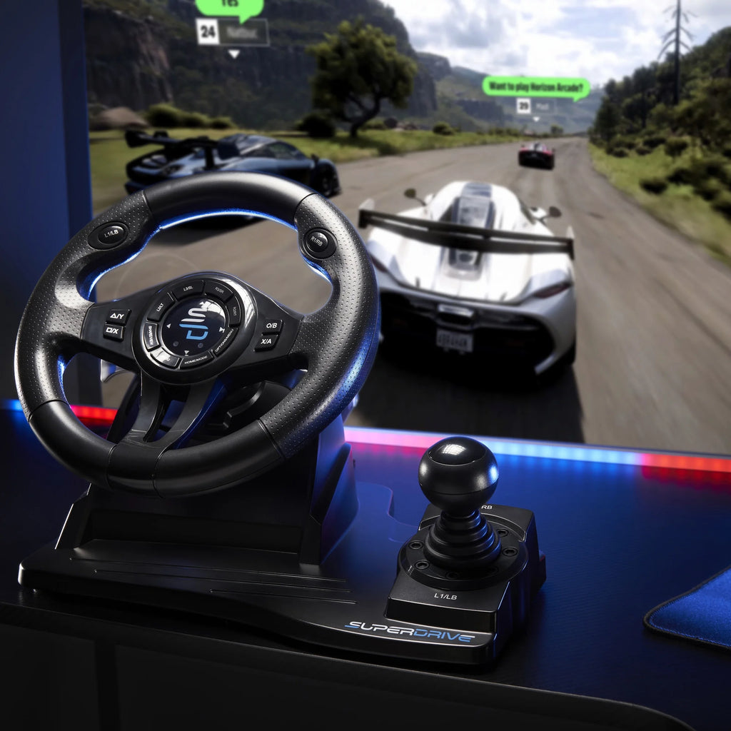 Racing Steering Wheel with Pedals L1686
