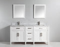 72 in. Double Sink Vanity in Carrara Marble & Mirror - White F72248