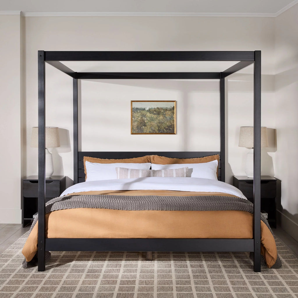 Solid Wood King-Size Canopy Bedframe J4439