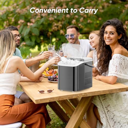 Portable Self-Cleaning Countertop Ice Maker 26.5Lbs/24H Black D5659