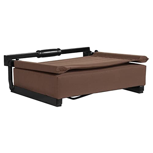 Portable Folding Padded Stadium Chair with Carrying Handle, Black B816797