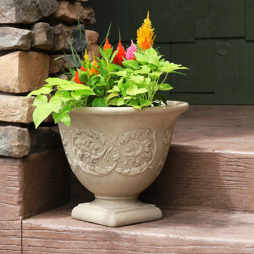 Beige 16" Double-Walled Weather-Resistant Planter K589