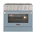 Light Blue 4 Burner Dual Fuel Range Q599